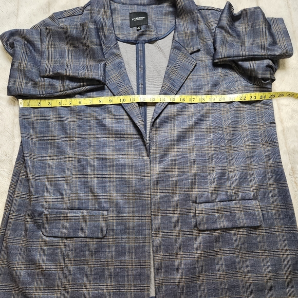 Size 2X Boyfriend Blazer Relaxed Plaid Collared Long sleeves LIVERPOOL NWT - Picture 13 of 16
